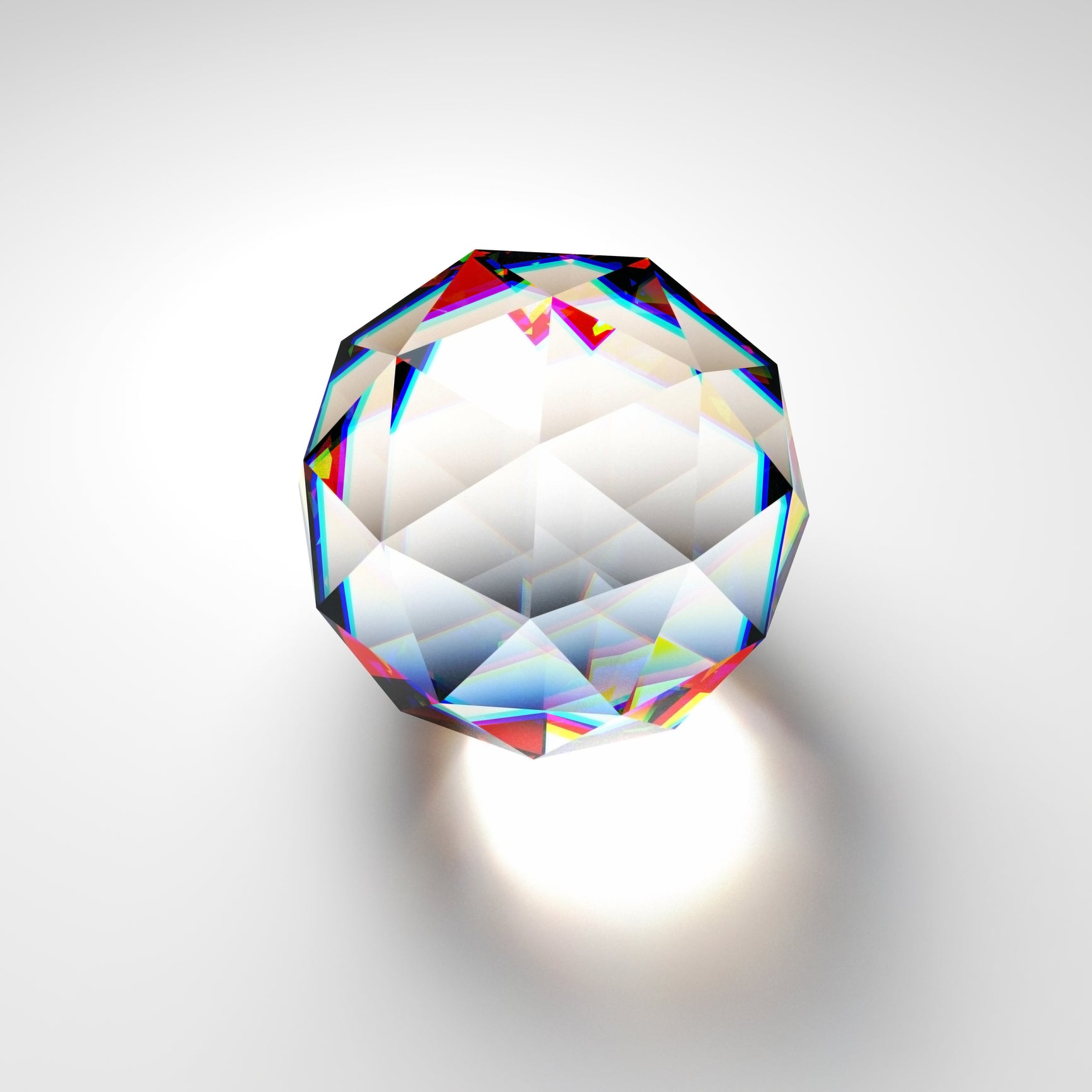 Glimmering, spherical diamond