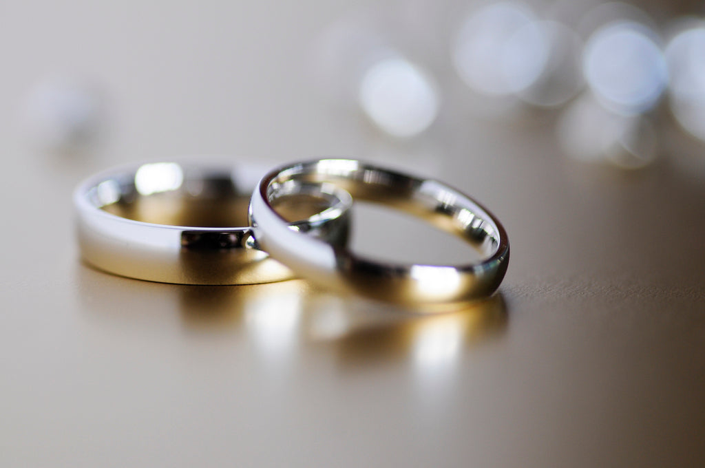 Wedding rings shot in soft focus