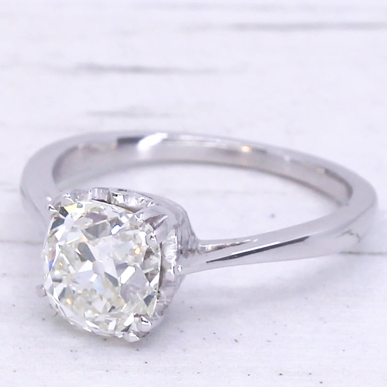 Art Deco 2.07 Carat Old Cut Diamond Engagement Ring, circa 1930