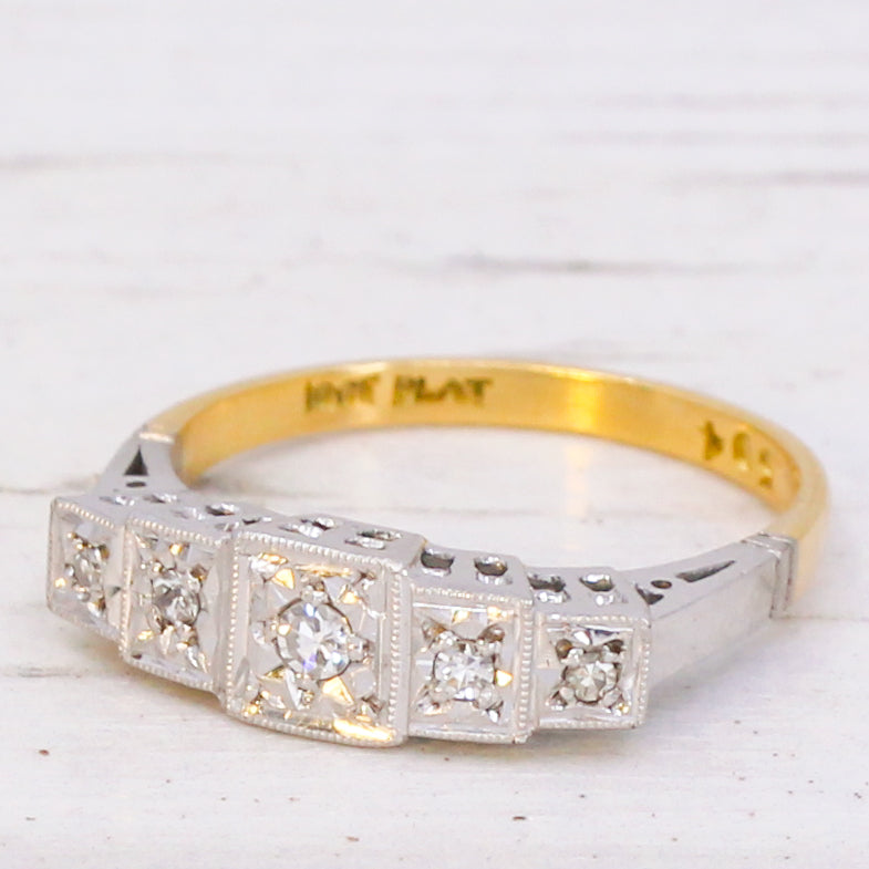 Art Deco Five Stone Ring