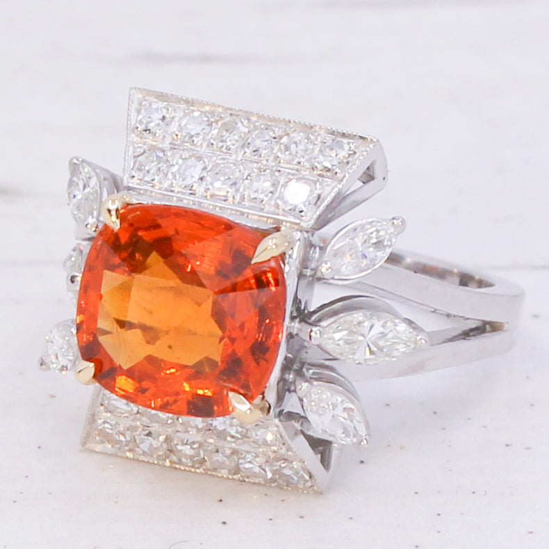 Orange garnet ring