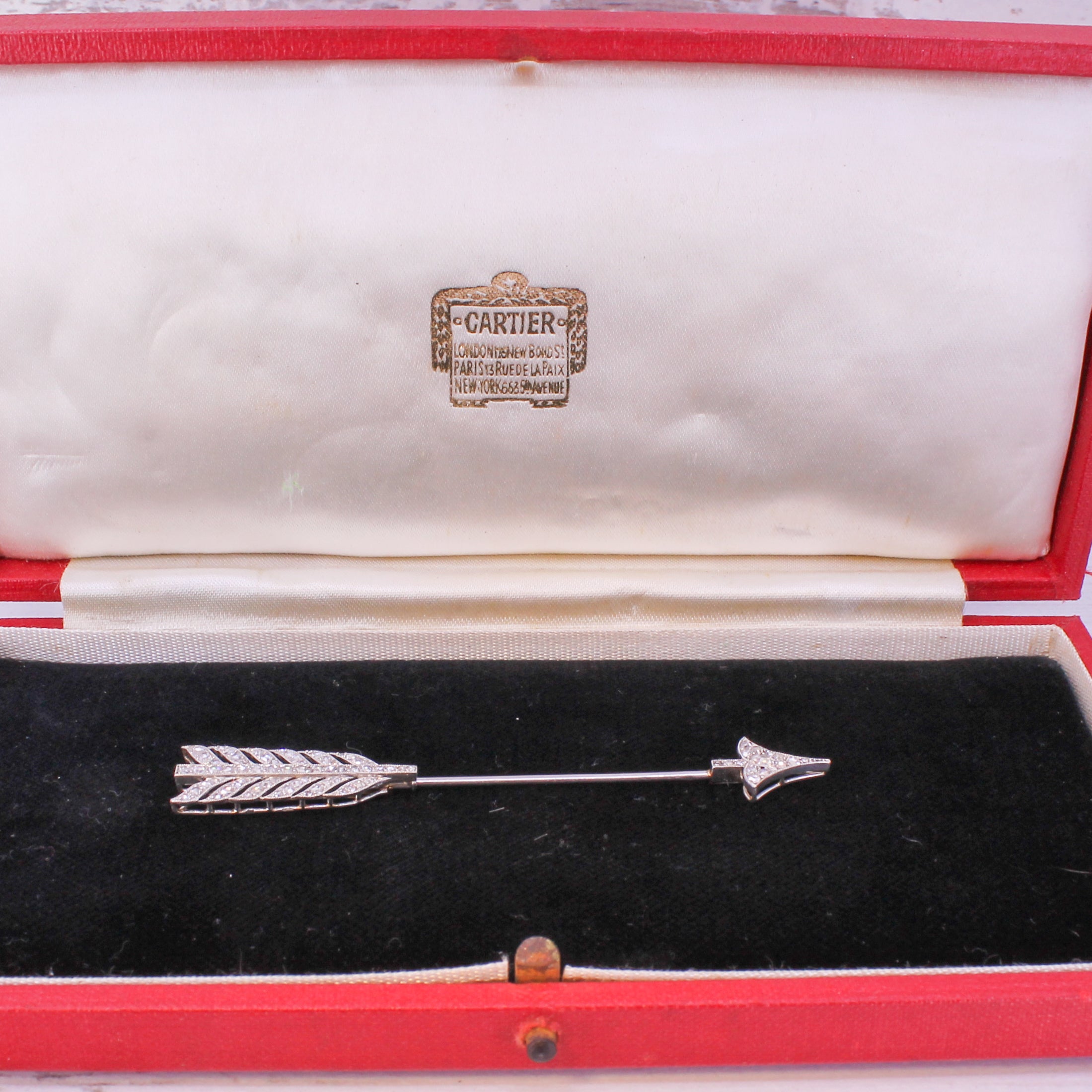 CARTIER Belle Epoque Rose Cut Diamond Jabot Pin, circa 1910