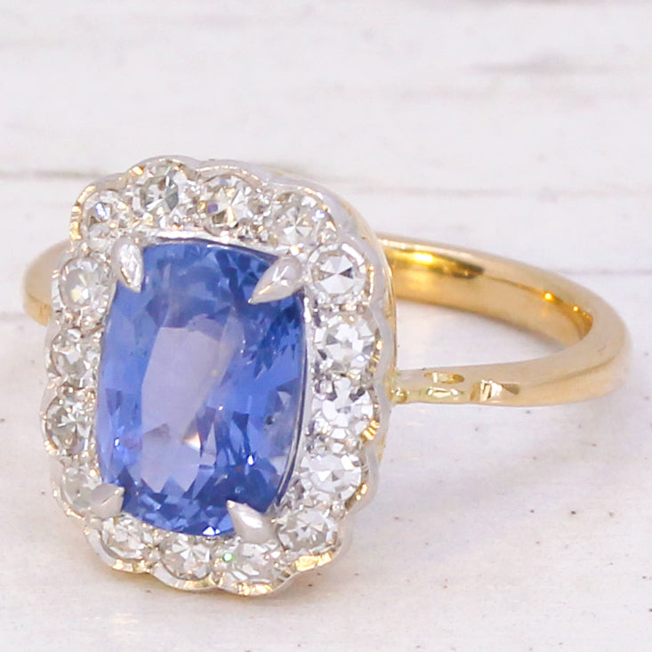 unheated Ceylon sapphire ring