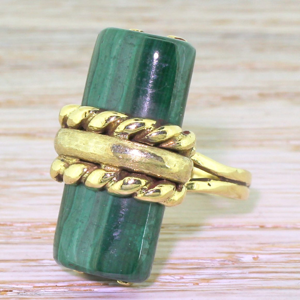 Modernist Malachite Dress Ring, circa 1960