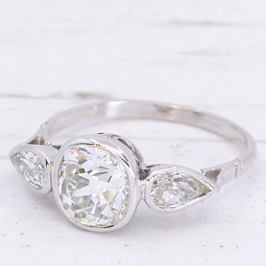 Art Deco Three Stone Ring
