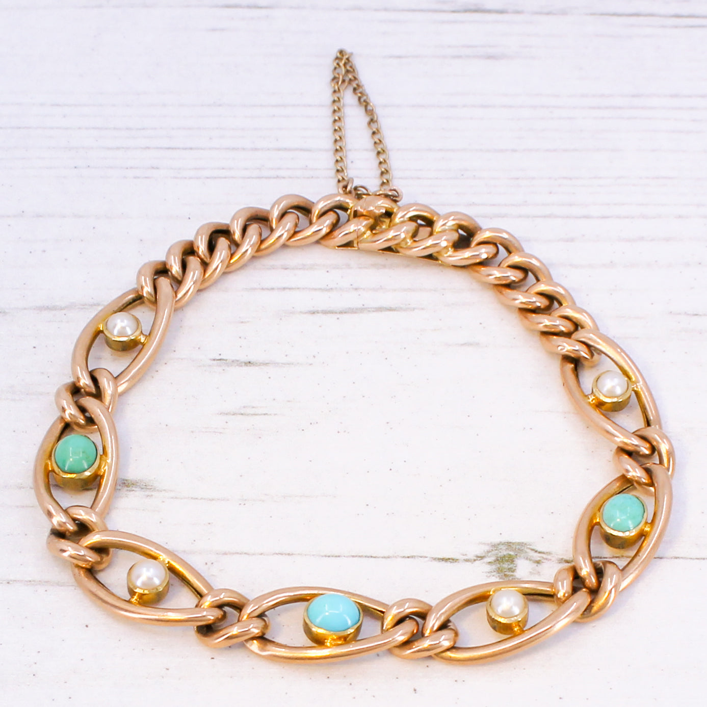 Victorian Turquoise & Pearl Bracelet, circa 1885