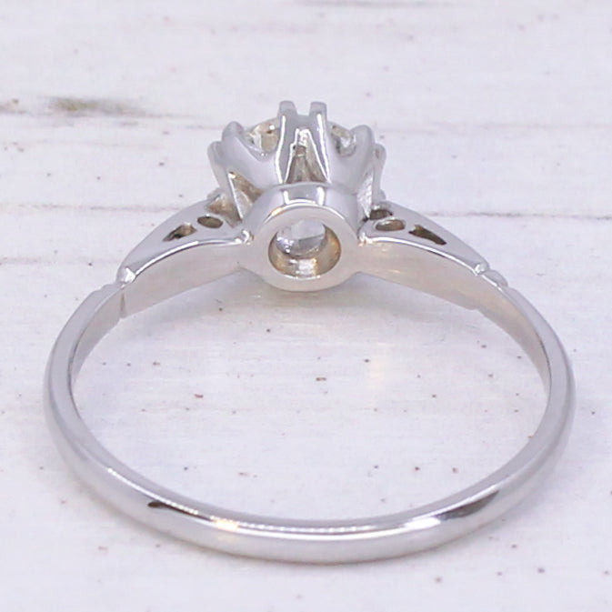 Transitional cut diamond engagement ring