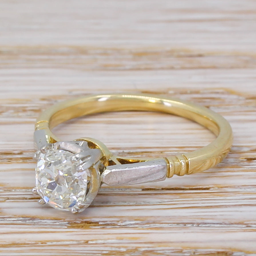 Art Deco 1.12 Carat Old Cut Diamond Engagement Ring, circa 1935