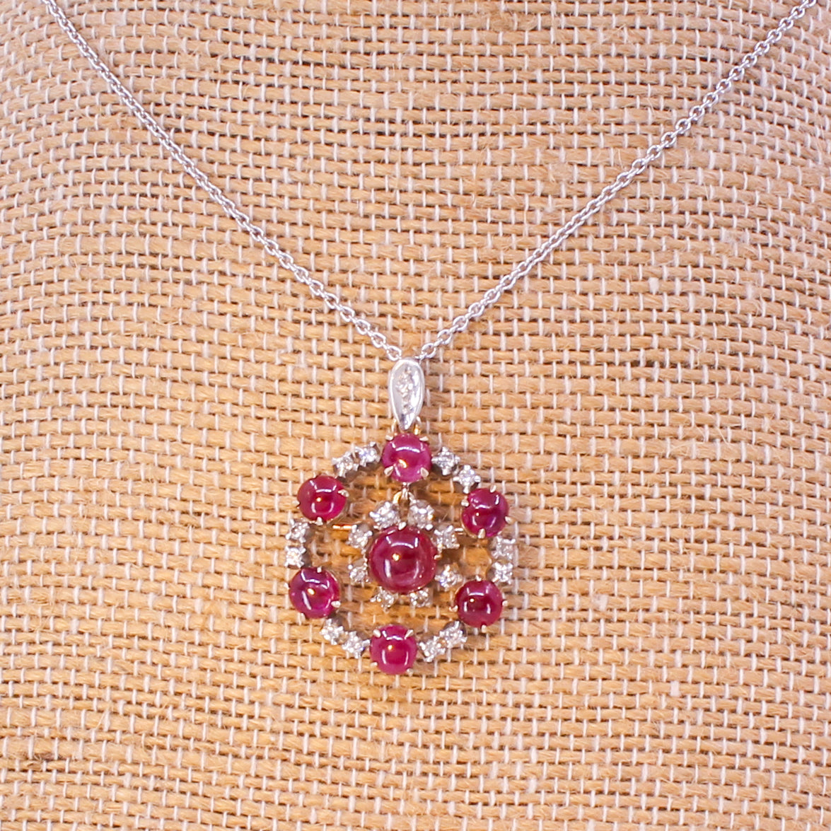 Victorian Burma Ruby & Diamond Pendant / Brooch, circa 1890