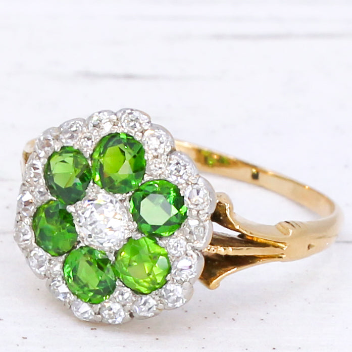 antique demantoid garnet ring