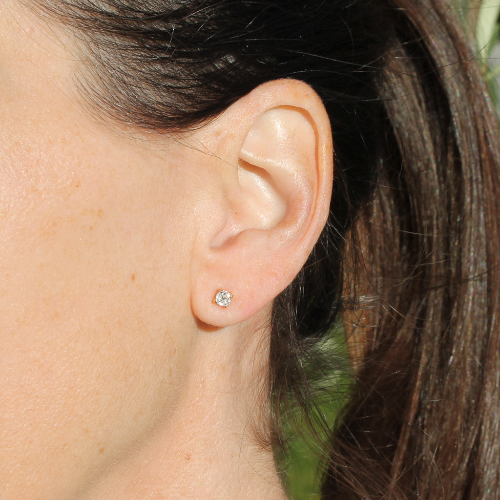 old European cut diamond stud earrings