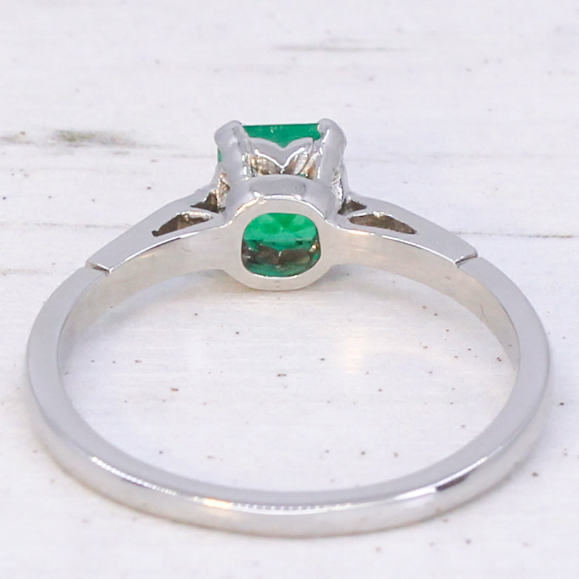 Colombian emerald engagement ring