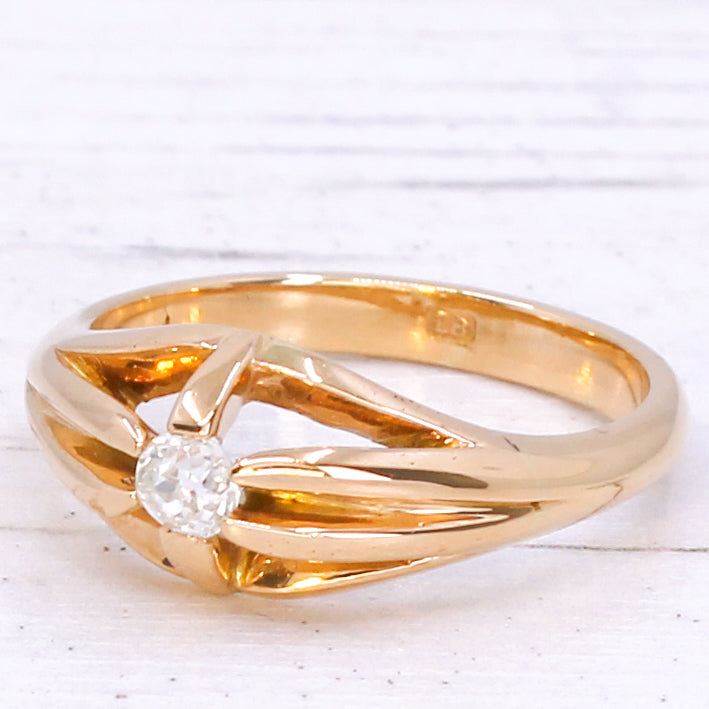 Victorian 0.21 Carat Old Cut Diamond Solitaire Ring, circa 1900