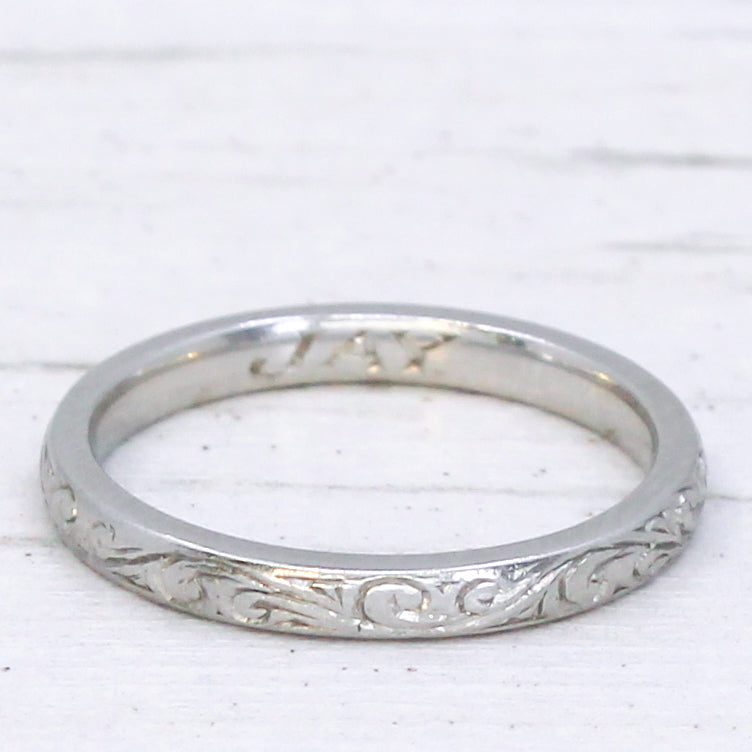 vintage platinum wedding band