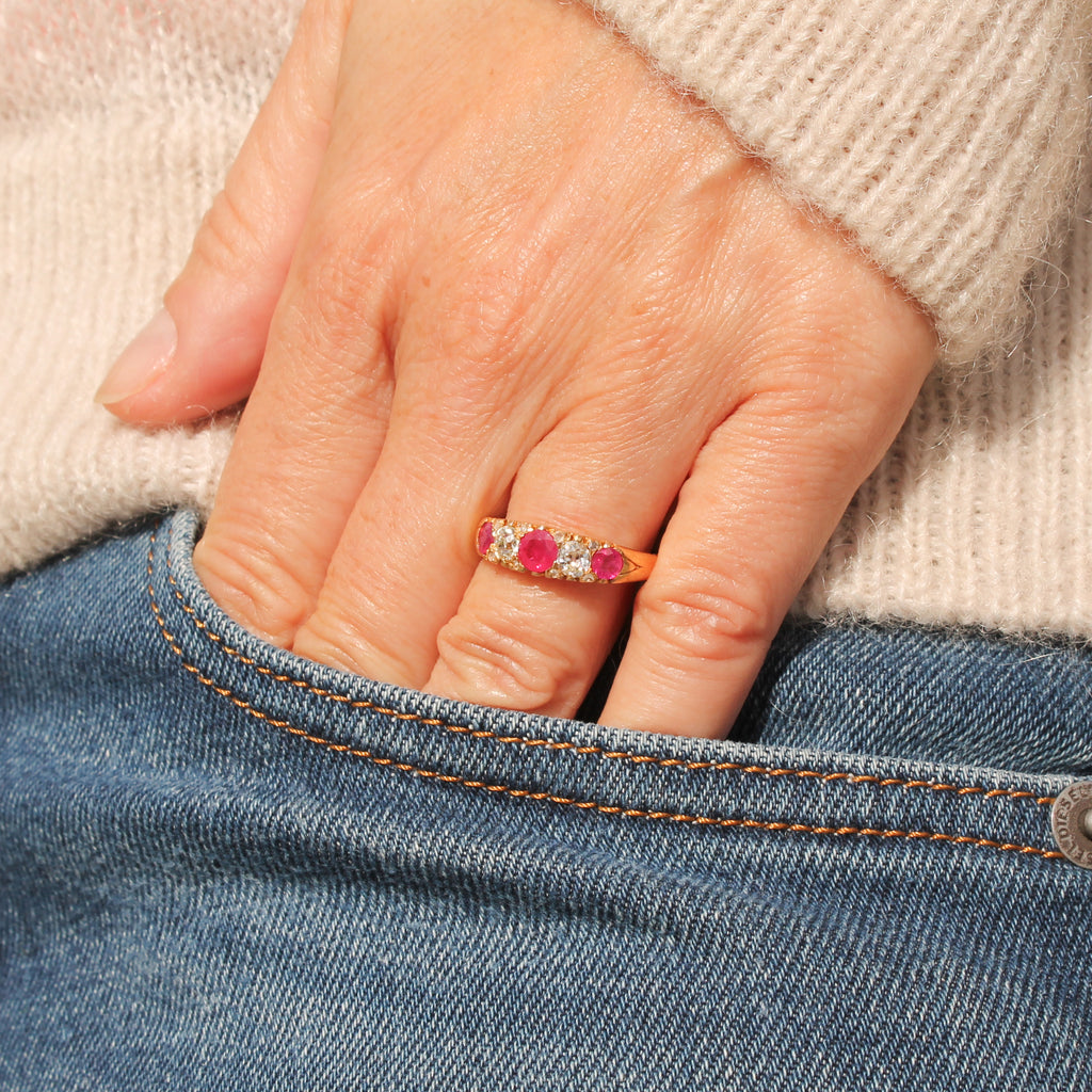 vintage ruby and diamond ring