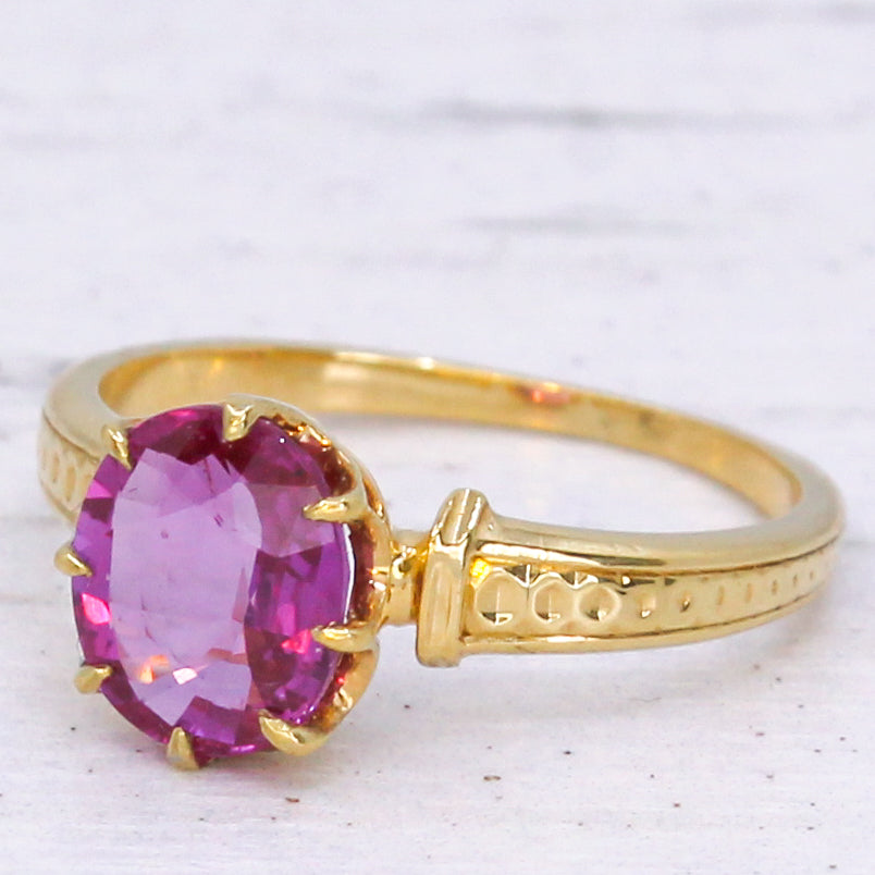 Mogok ruby solitaire ring