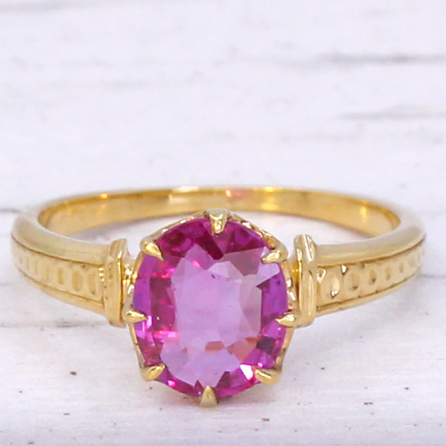 Mogok ruby solitaire ring
