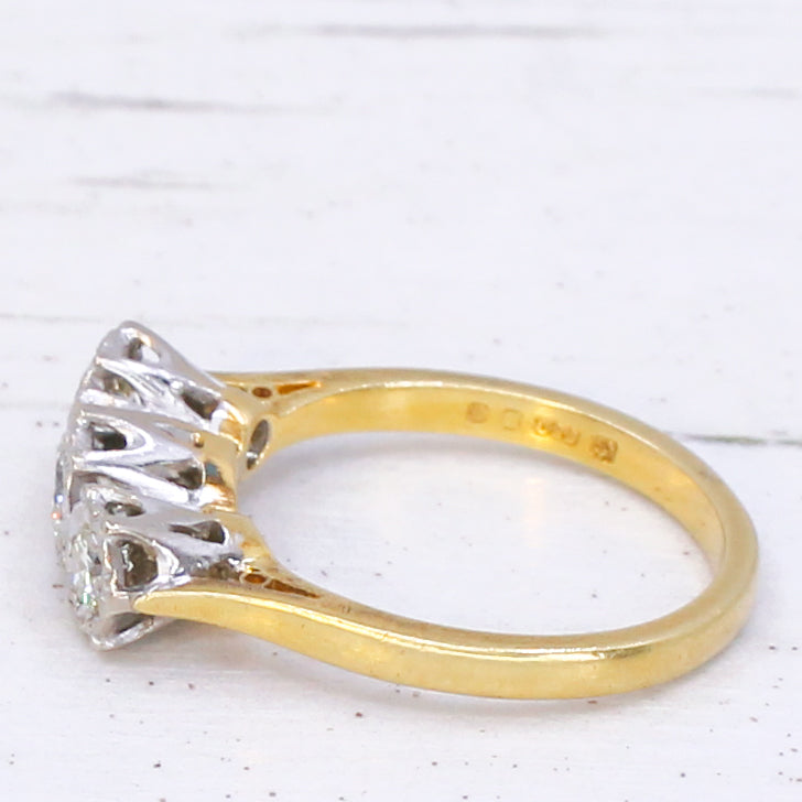 vintage diamond three stone ring
