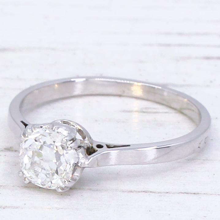 Old mine cut diamond engagement ring