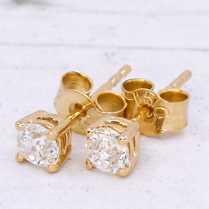 old mine cut stud earrings