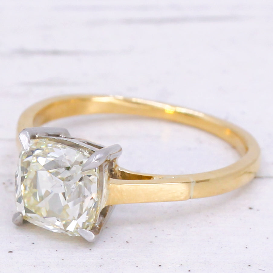 Vintage 2.02 Carat Old Cut Diamond Engagement Ring, circa 1950