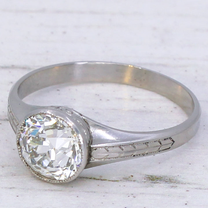 Art Deco 1.69 Carat Old Cut Diamond Engagement Ring, circa 1920