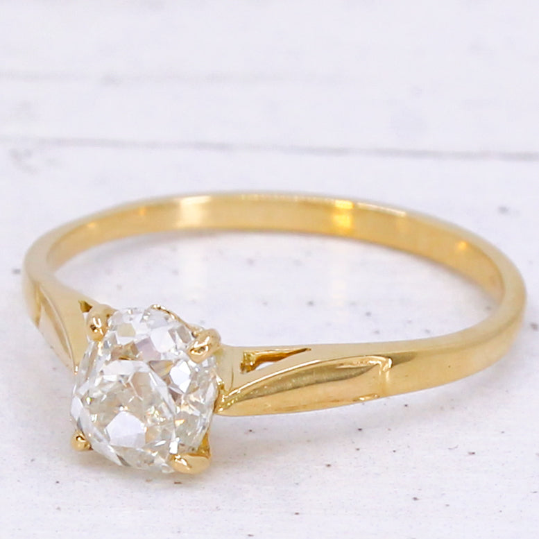 Antique 0.83 Carat Old Cut Diamond Engagement Ring, circa 1910