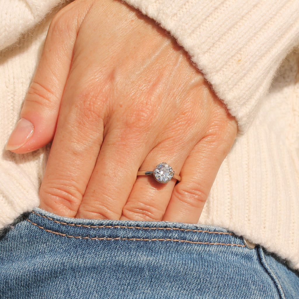 old European cut engagement ring