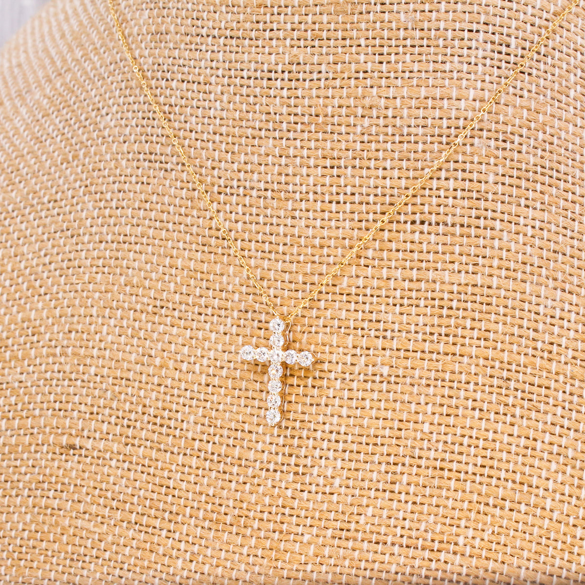 Yellow gold cross pendant