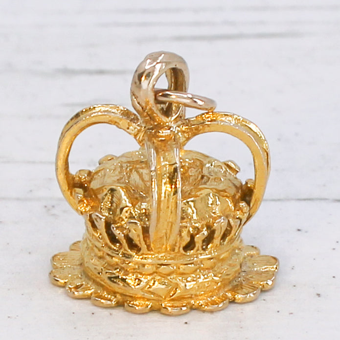 Vintage 9k Gold Royal Crown Charm / Pendant, dated 1976