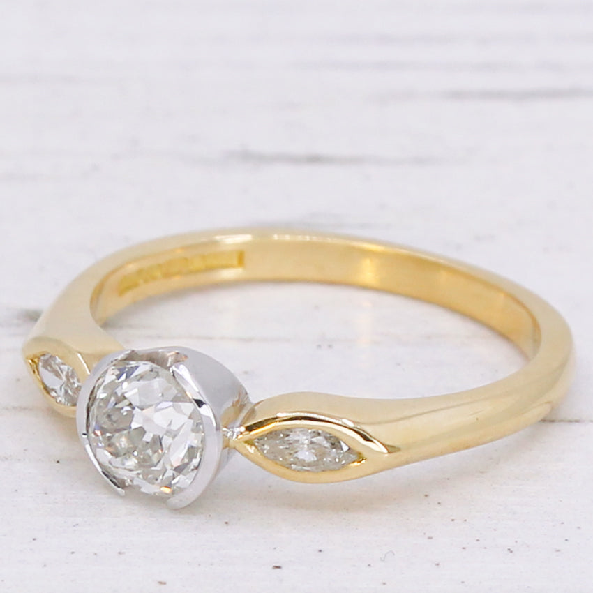 old European cut diamond engagement ring