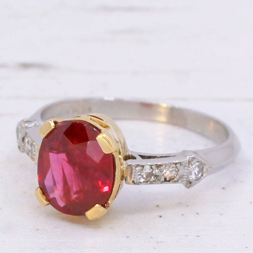 unheated ruby solitaire ring
