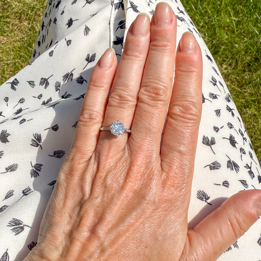 Old European cut diamond engagement ring