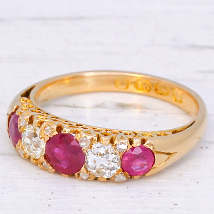 vintage ruby and diamond ring