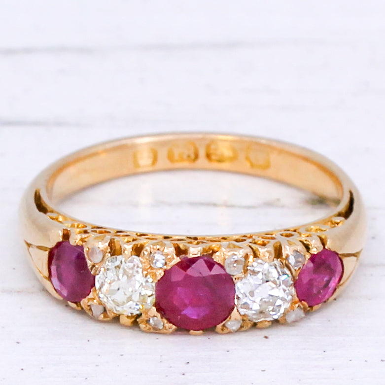 vintage ruby and diamond ring
