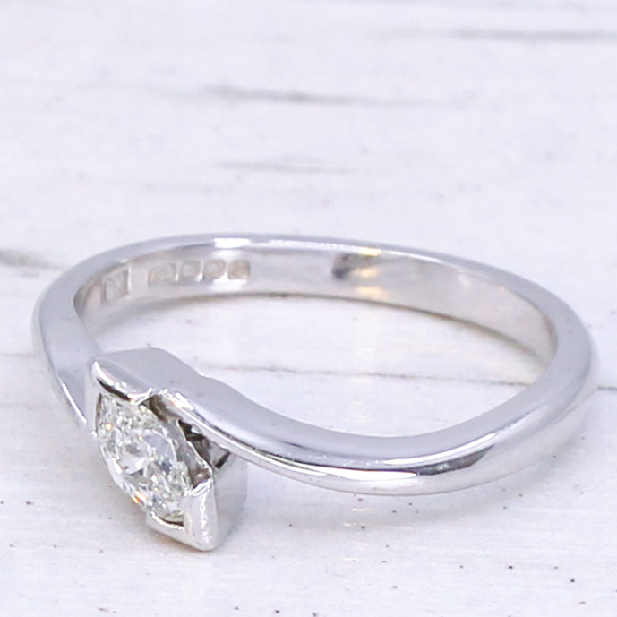 Contemporary 0.30 Carat Marquise Cut Diamond Solitaire Ring, dated 2002