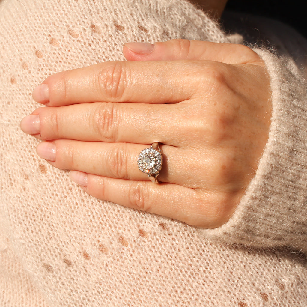 vintage diamond cluster ring
