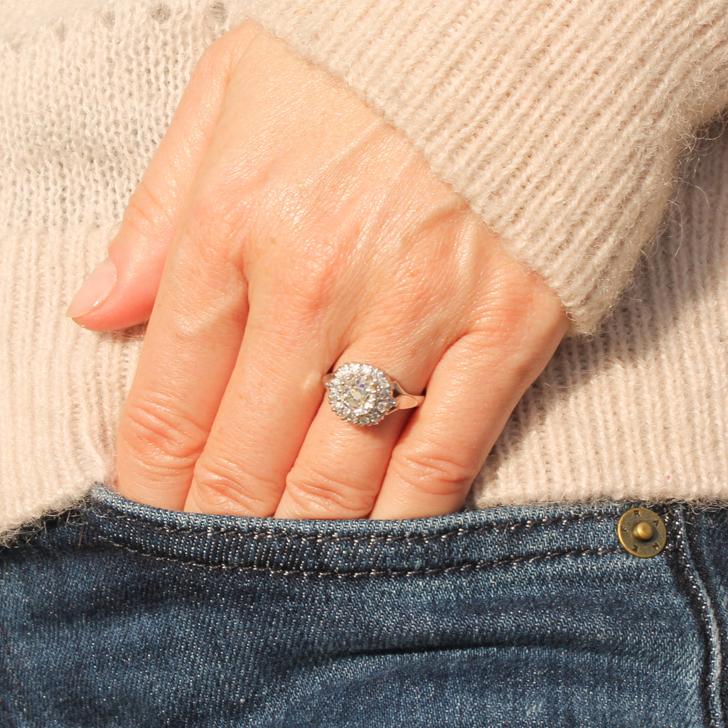 vintage diamond cluster ring