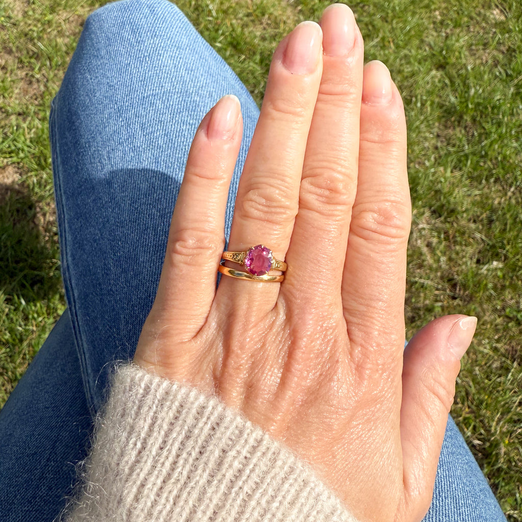 Mogok ruby solitaire ring