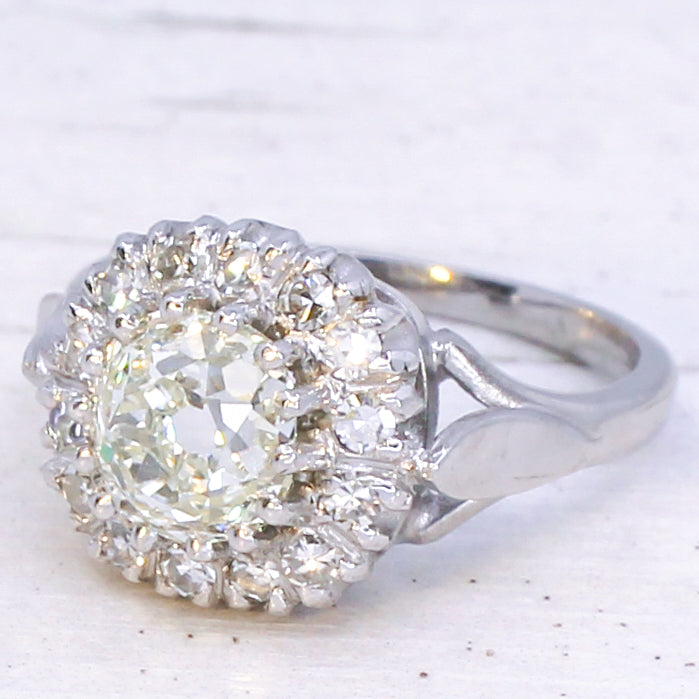 vintage diamond cluster ring