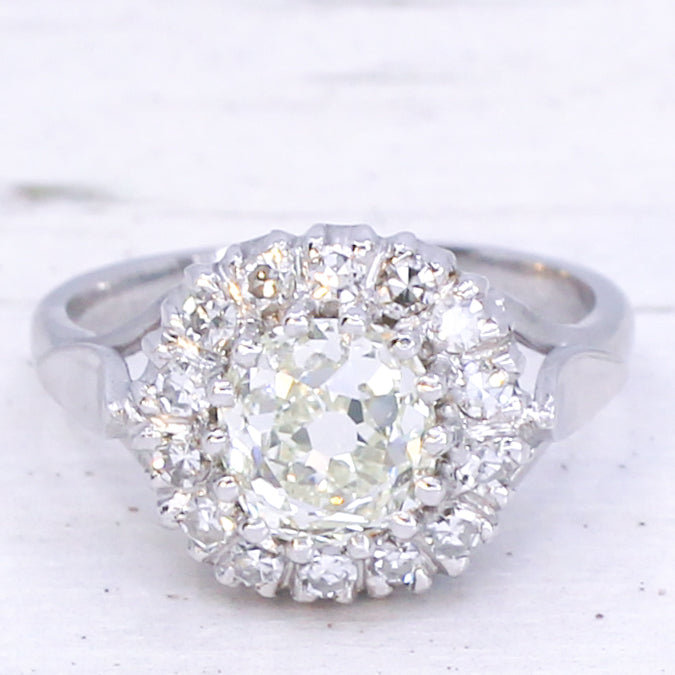 vintage diamond cluster ring