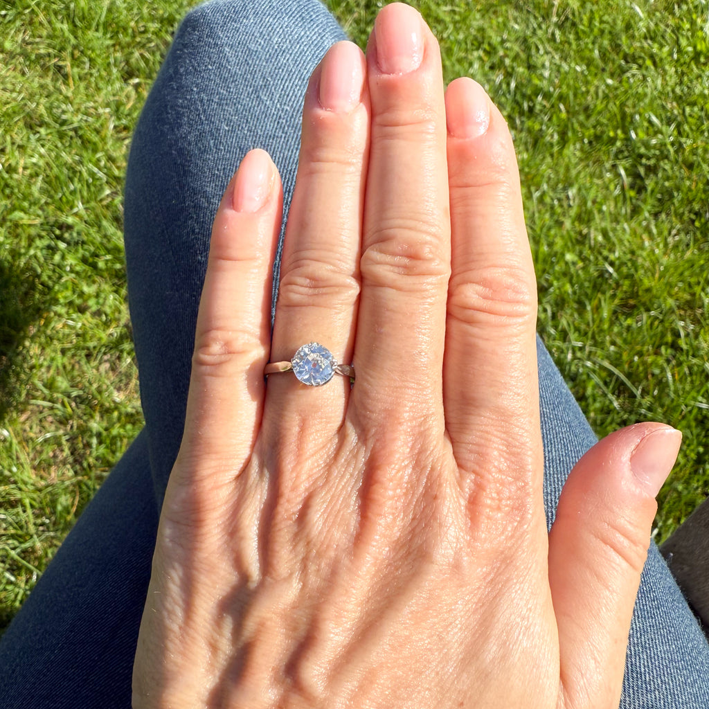 old European cut engagement ring