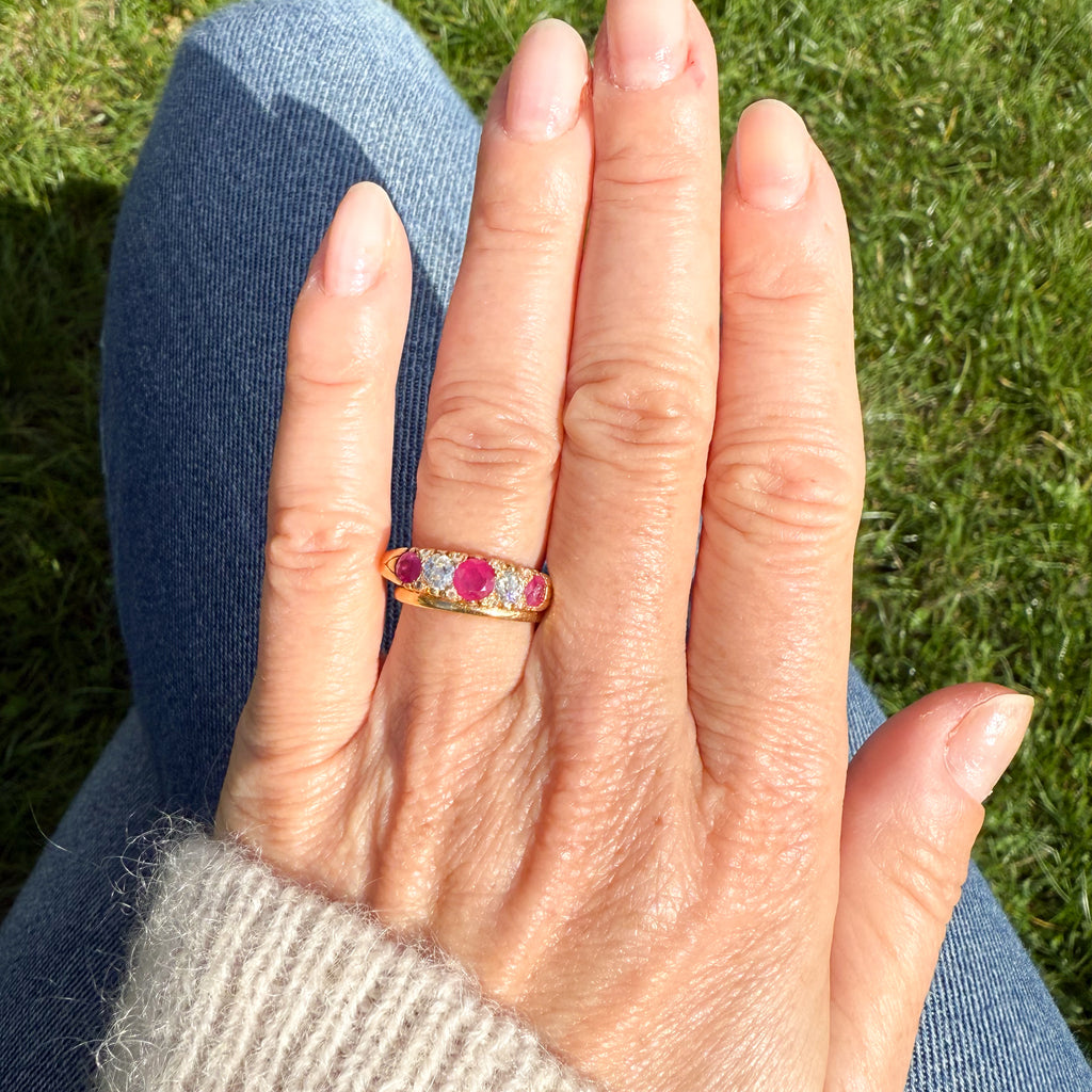vintage ruby and diamond ring