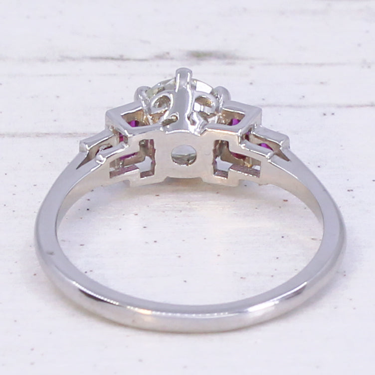 diamond engagement ring with rubies