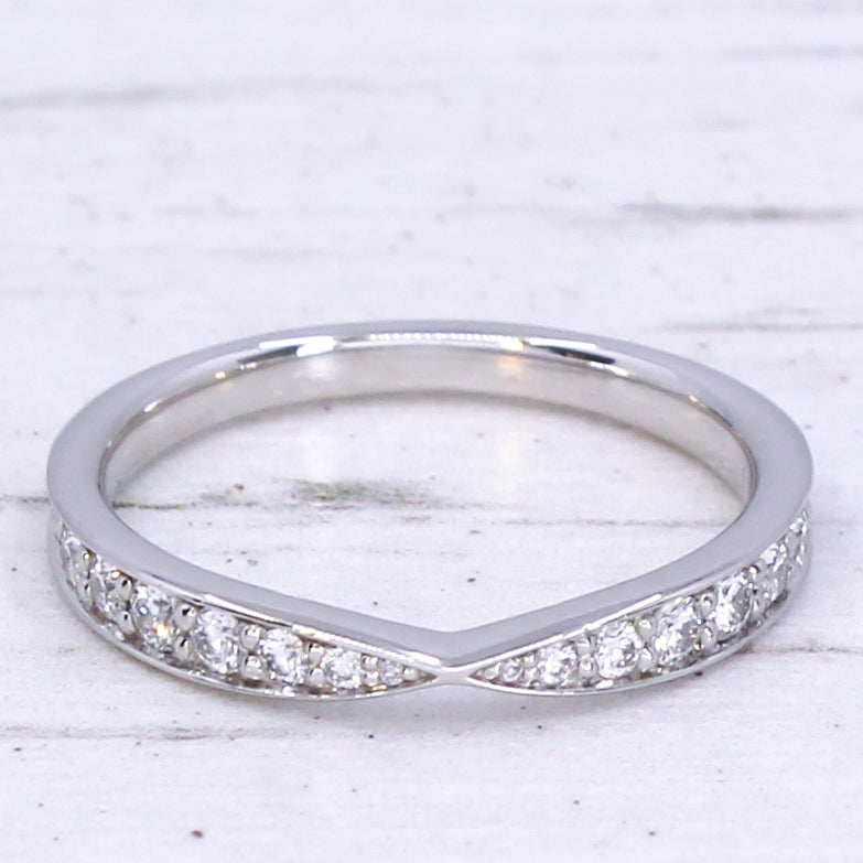 TIFFANY & CO Harmony Band Ring, Platinum, size H 1/2