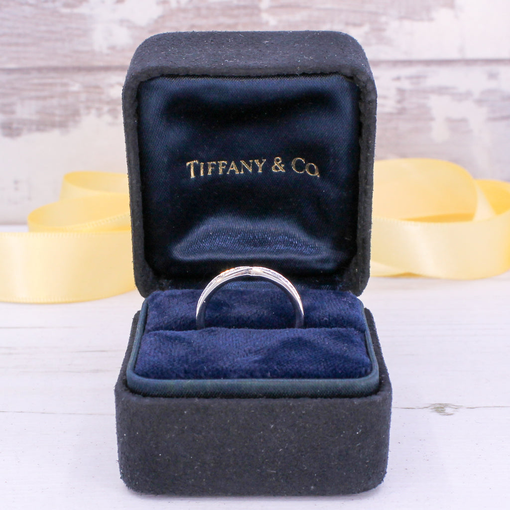 TIFFANY & CO Harmony Band Ring, Platinum, size H 1/2