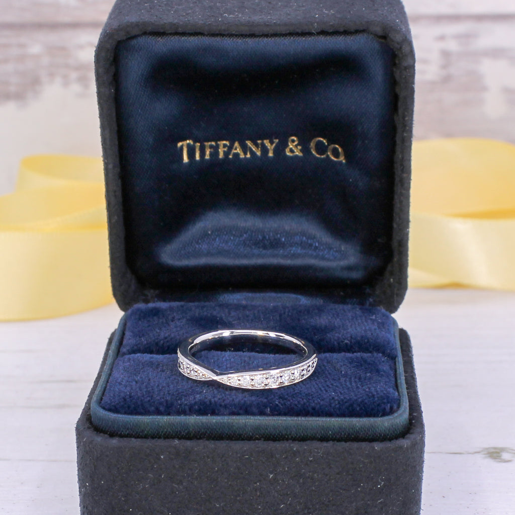 TIFFANY & CO Harmony Band Ring, Platinum, size H 1/2