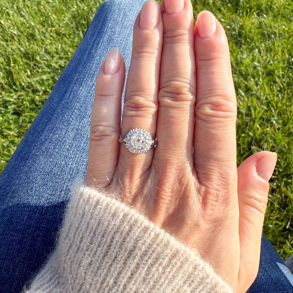 vintage diamond cluster ring