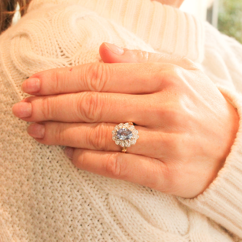 unheated Ceylon sapphire ring