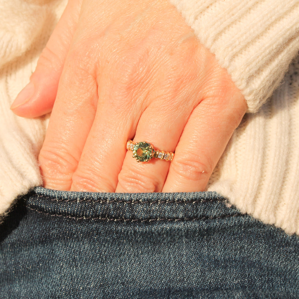 unheated green sapphire ring 